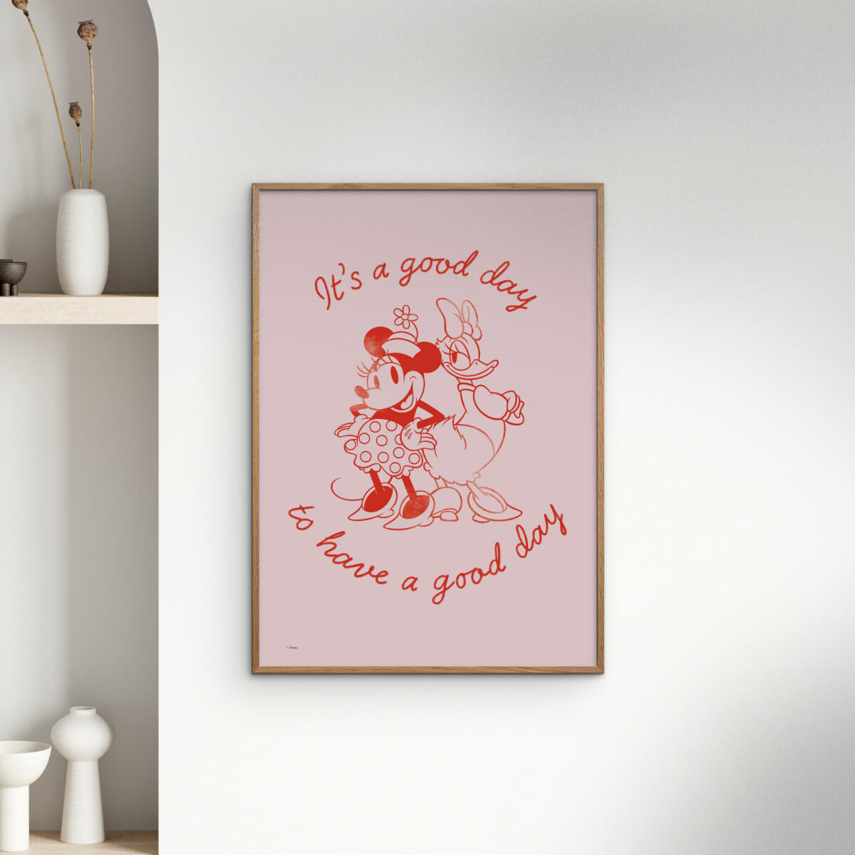 POSTER mit Rahmen Disney - Disney - It's a Good Day to Have a Good Day - Pink/Eichefarben, Holz/Papier (50/70cm) - Poster&Frame