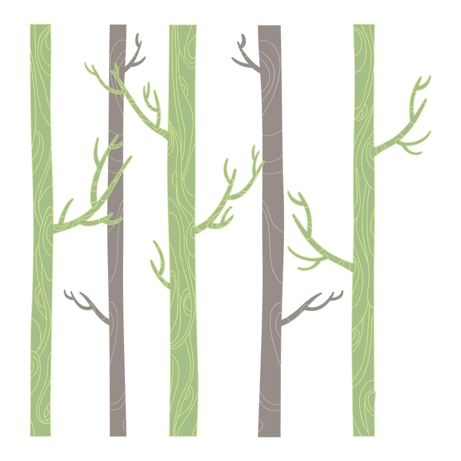 AUFKLEBER 80x116 cm Pastellwald Natur - Grün, Kunststoff (80/116/0.1cm) - TULUP