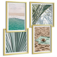 BILDER SET 4er Set - 50x50 cm & 40x60 cm Goldrahmen - Urlaubsblick Strand Meer - Goldfarben, Kunststoff (50/50cm) - TULUP