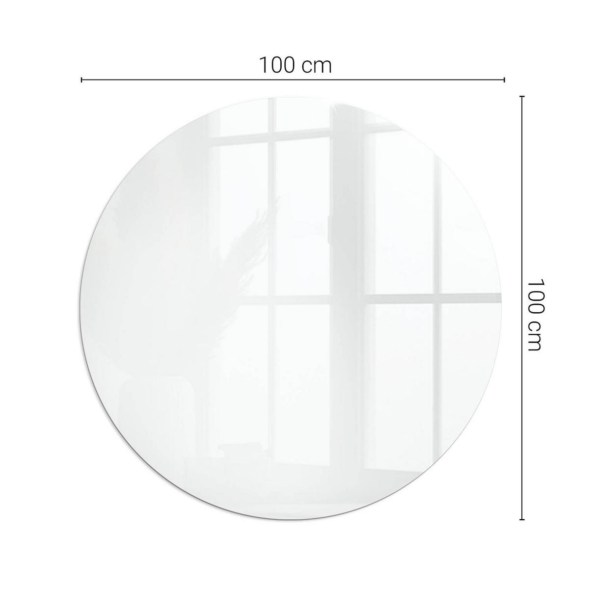 GLASPLATTE für Kamin Ø 100 cm Grau - Grau, Glas (100/100/0.4cm) - ArtPrintCave