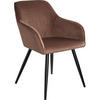 ESSZIMMERSTUHL Marilyn,58 x 62 x 82 cm,braun/schwarz - Schwarz/Braun, Textil (58/82/62cm) - tectake