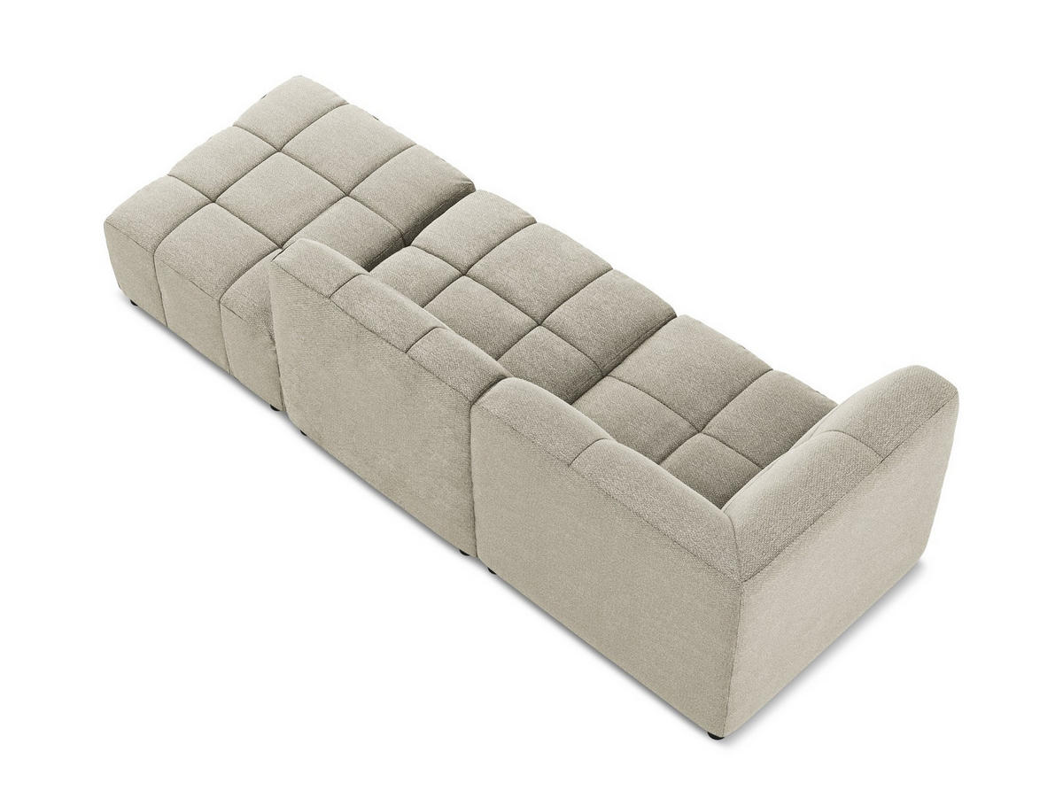 ECKSOFA Rechts Bouclé Stoff Grau - Taupe/Schwarz, Holzwerkstoff/Kunststoff (240/90cm) - Makamii