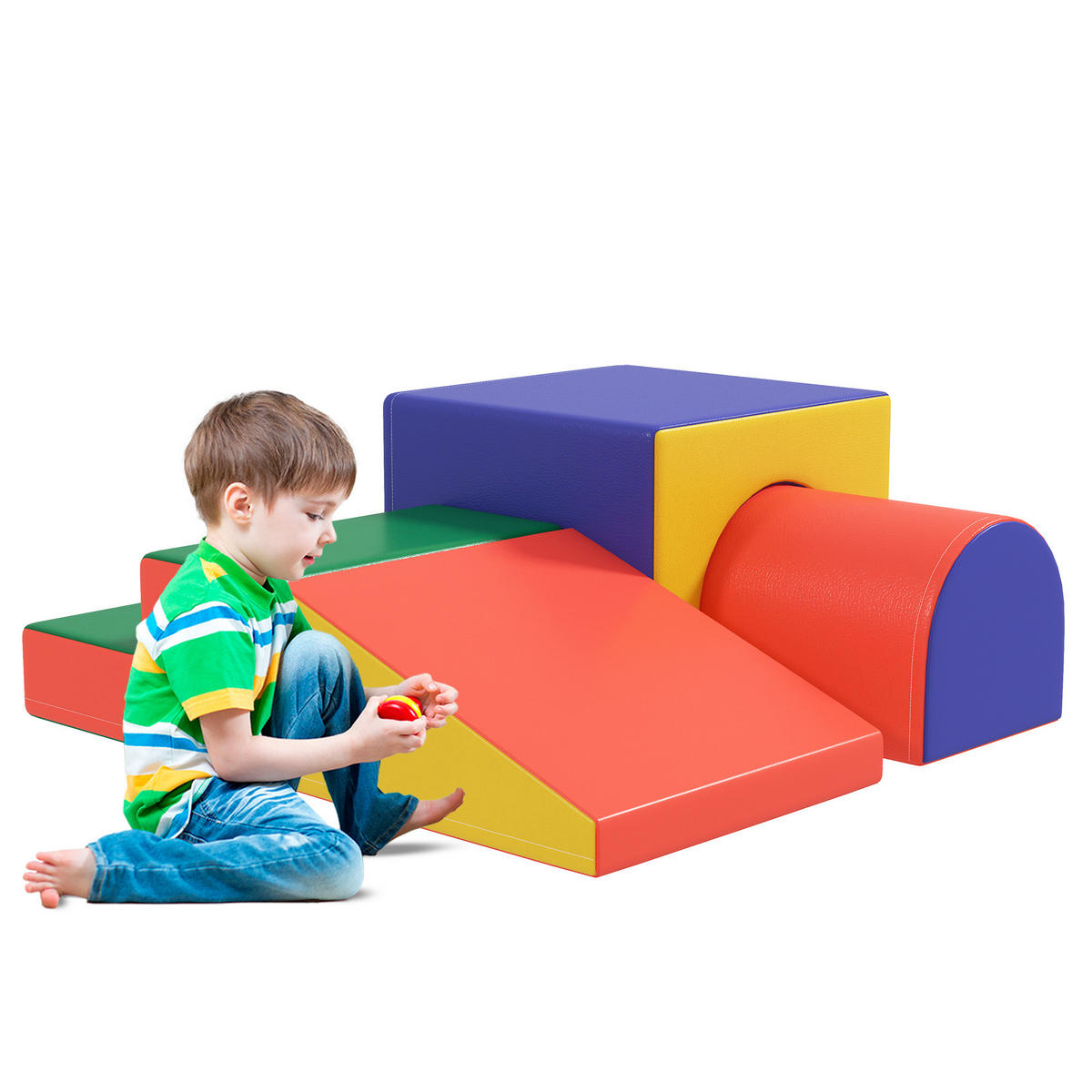 MOTORIKSPIEL DE-18207 4-teilig, hochdichter Schaum Bunt - Multicolor, Kunststoff (50/39/150cm) - ComfortXL
