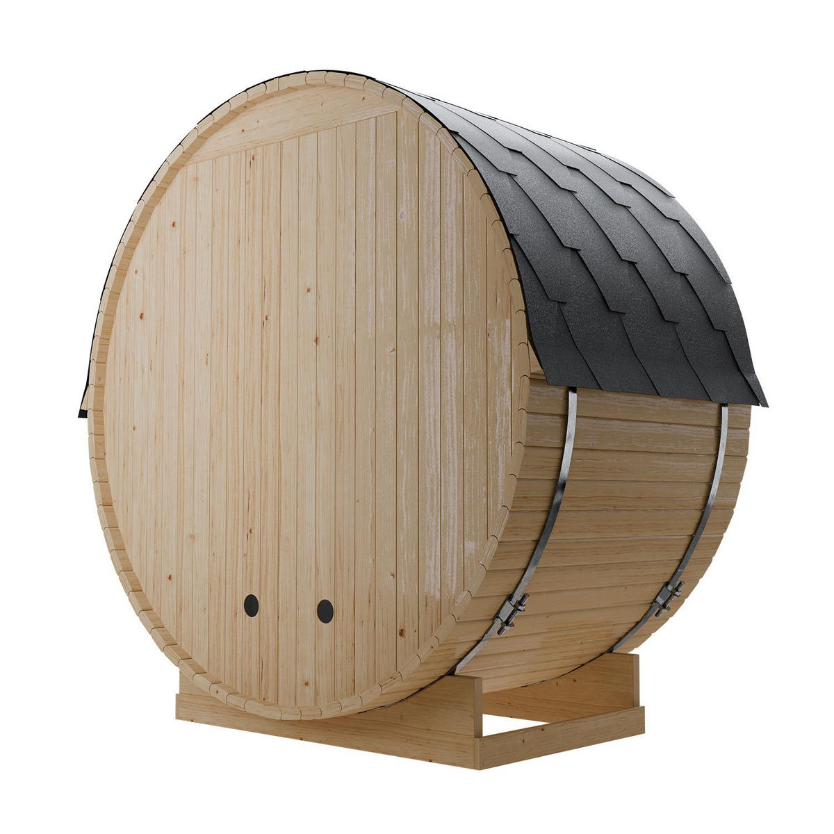 FASSSAUNA Spitzbergen 120 cm mit 3,6 kW Saunaofen (2 Personen) - Naturfarben, Holz (191/193/120cm) - Artsauna