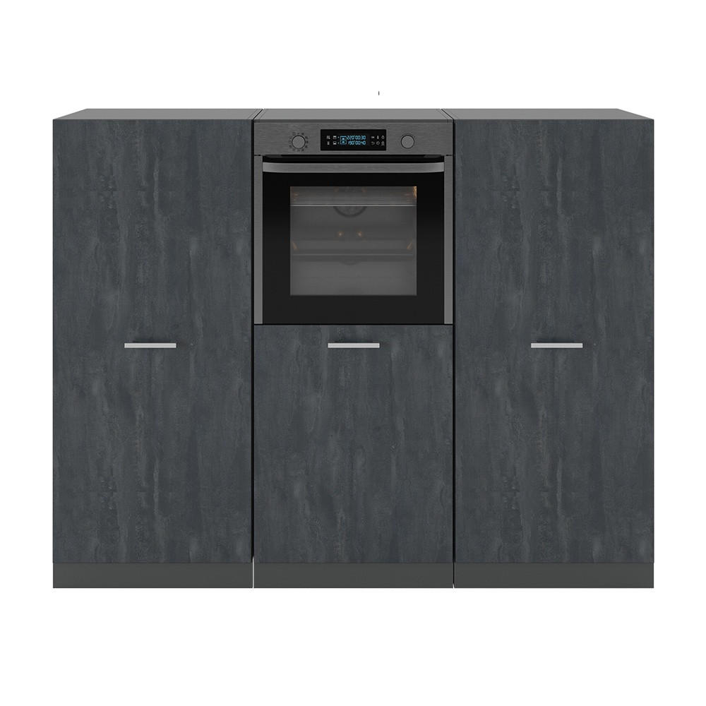 KUHINJSKI BLOK R-Line Črni beton/antracit 180 cm brez delovne plošče - črna/antracit, leseni material (180/81.6/46cm) - Vicco