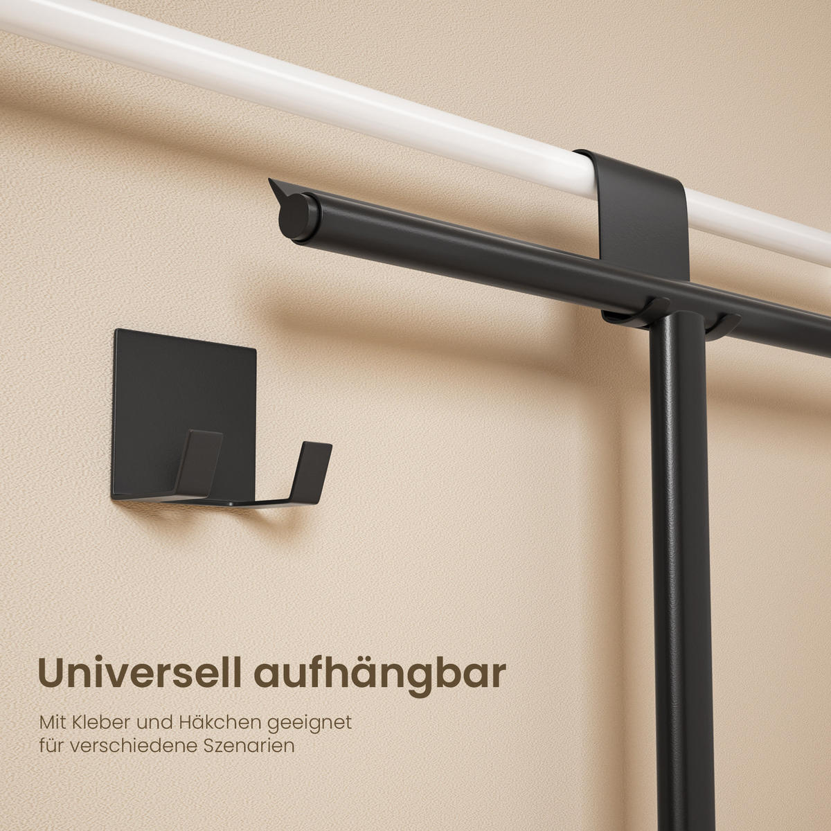 DUSCHABZIEHER mit Doppelhaken 21,5/22,5 cm - Schwarz, Kunststoff (21/22/4cm) - EMKE