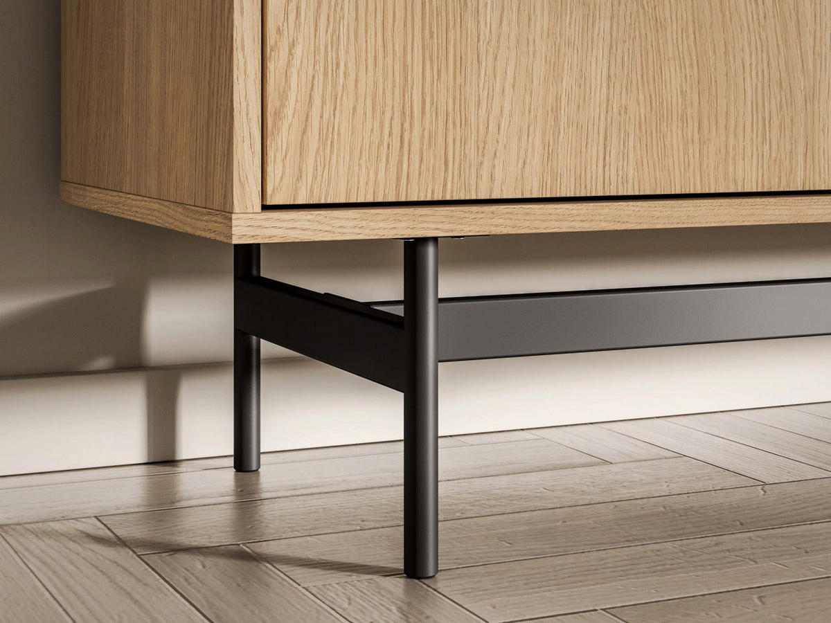 KOMMODE – 115 cm – Reynos – Schwarz / Eichefarben - Eichefarben/Schwarz, Holzwerkstoff (115/85/40cm) - hi-markt