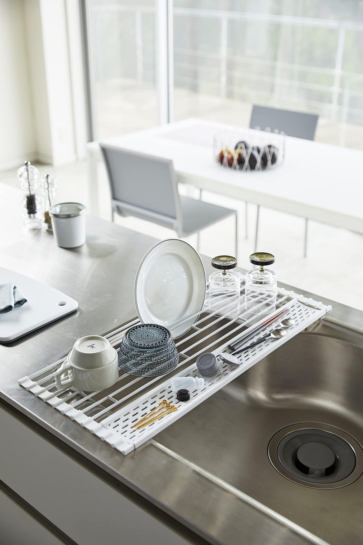 ABTROPFGESTELL 5057 Tower Weiß 0,8 x 42 x 26 cm - Weiß, Metall (42/1/26cm) - Yamazaki