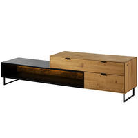 LOWBOARD Wildeiche 200x43x52 natur geölt LINDAU #27 - Naturfarben, Holz (200/52/43cm) - Massivmoebel24