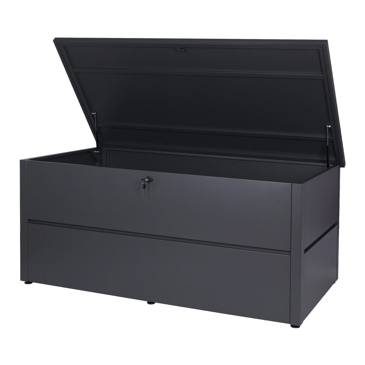 GARTENTRUHE ABSCHLIEßBAR eckig Anthrazit - Anthrazit, Metall (165/69/85cm) - MCW