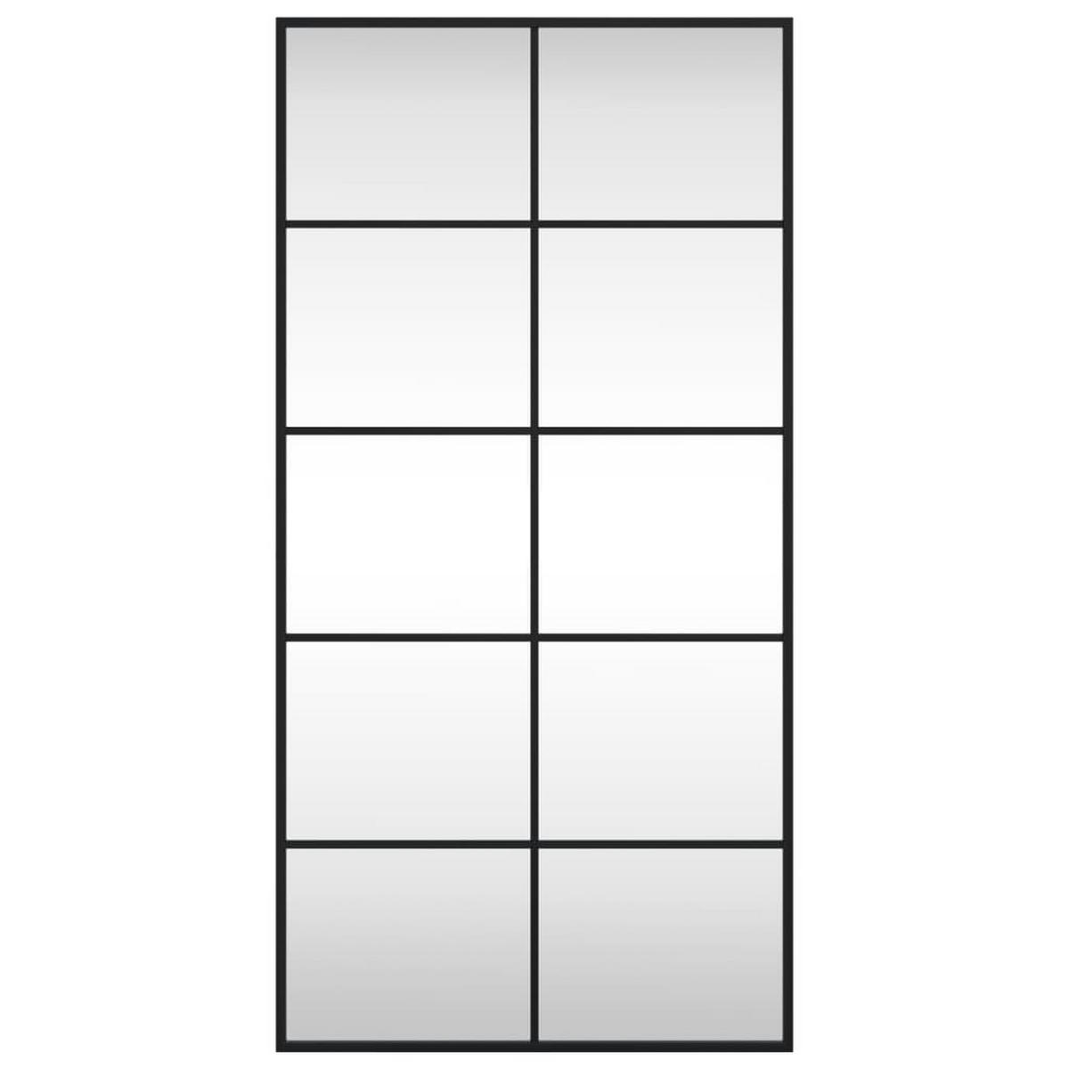 WANDSPIEGEL Schwarz 50/100 Cm Rechteckig Eisen - Schwarz, Metall (50/1.6/100cm) - vidaXL
