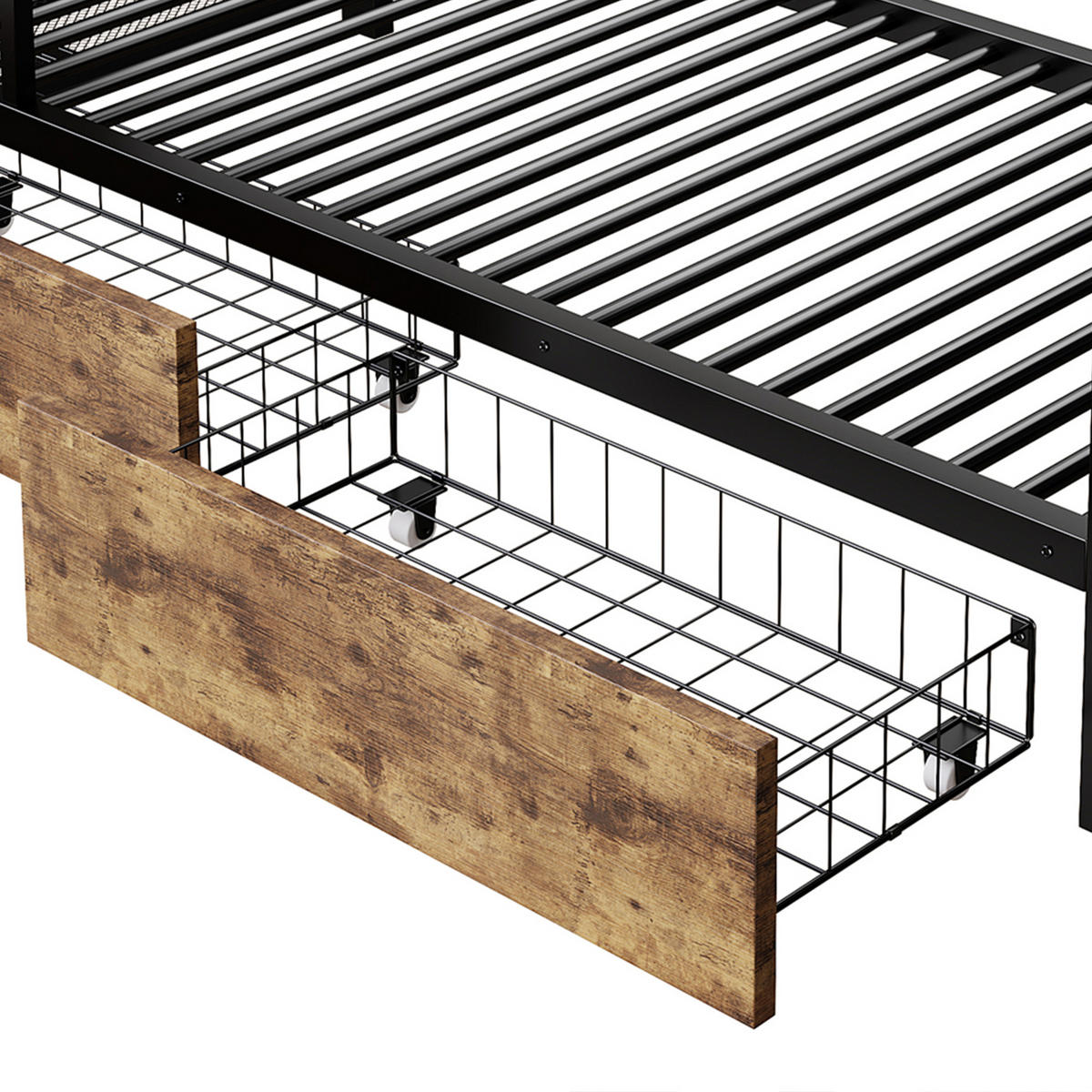 ETAGENBETT Metall Schwarz - Schwarz, Metall (90/200cm) - ComfortXL