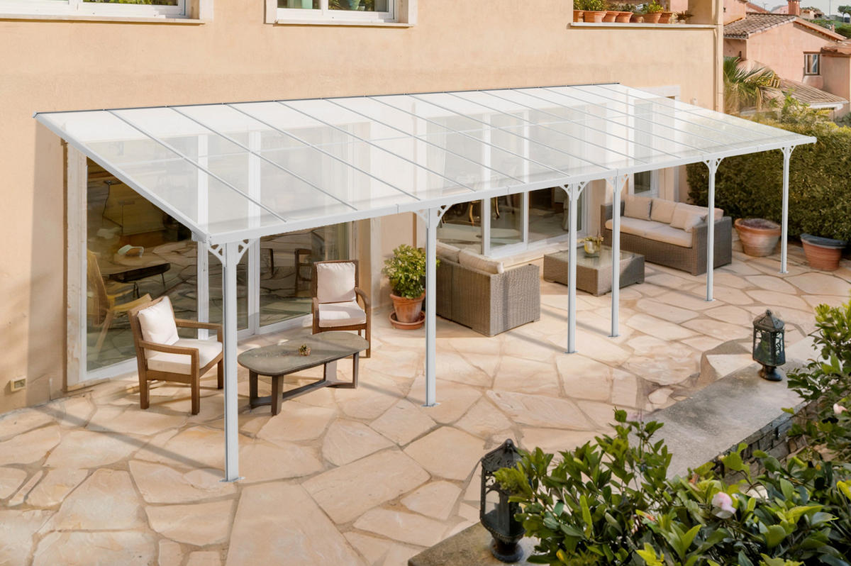 PERGOLA / CARPORT Kleo Weiß 9m x 3m - Weiß, Metall (870/270/300cm) - Cazeboo