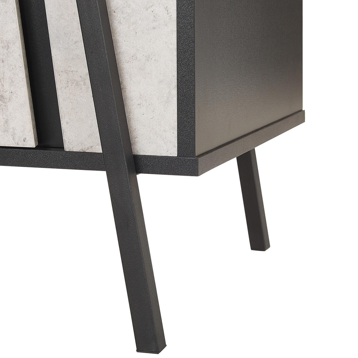 SIDEBOARD mit 2 Türen Grauer Betoneffekt Blackpool - Grau, Holzwerkstoff (177/75/40cm) - Beliani
