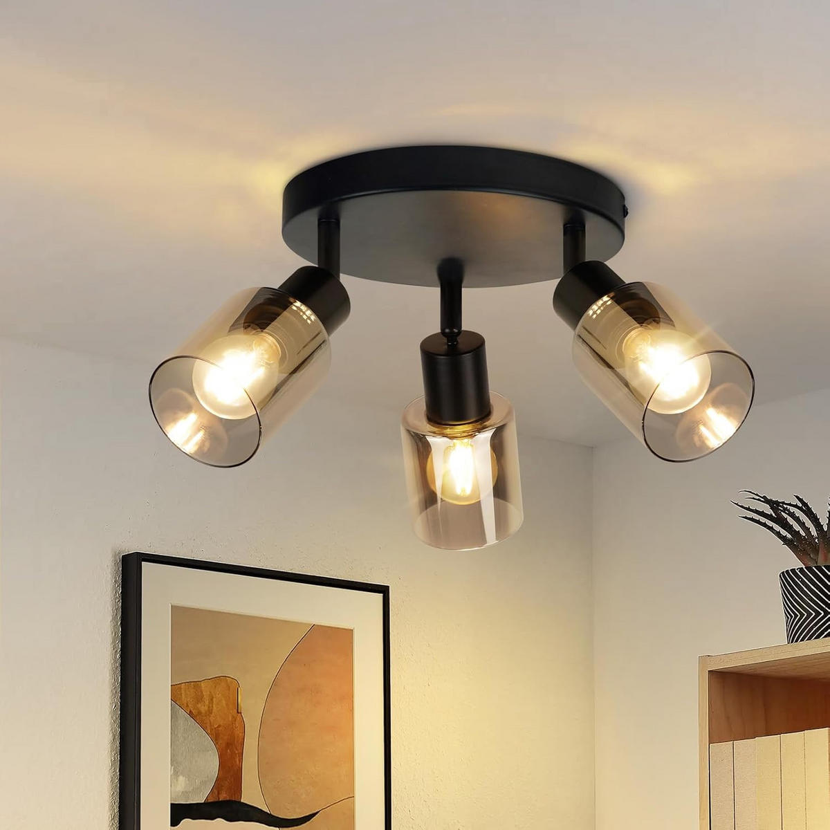 DECKENSTRAHLER Scheinrich 18/18/20 cm - Schwarz, Metall (20/18/18cm) - ZMH