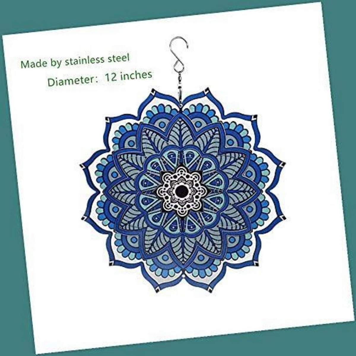 WINDSPIEL Metall Mandala 360 Grad für Innen- und Außenbereich - Multicolor, Metall (30.5/30.5/30.5cm)