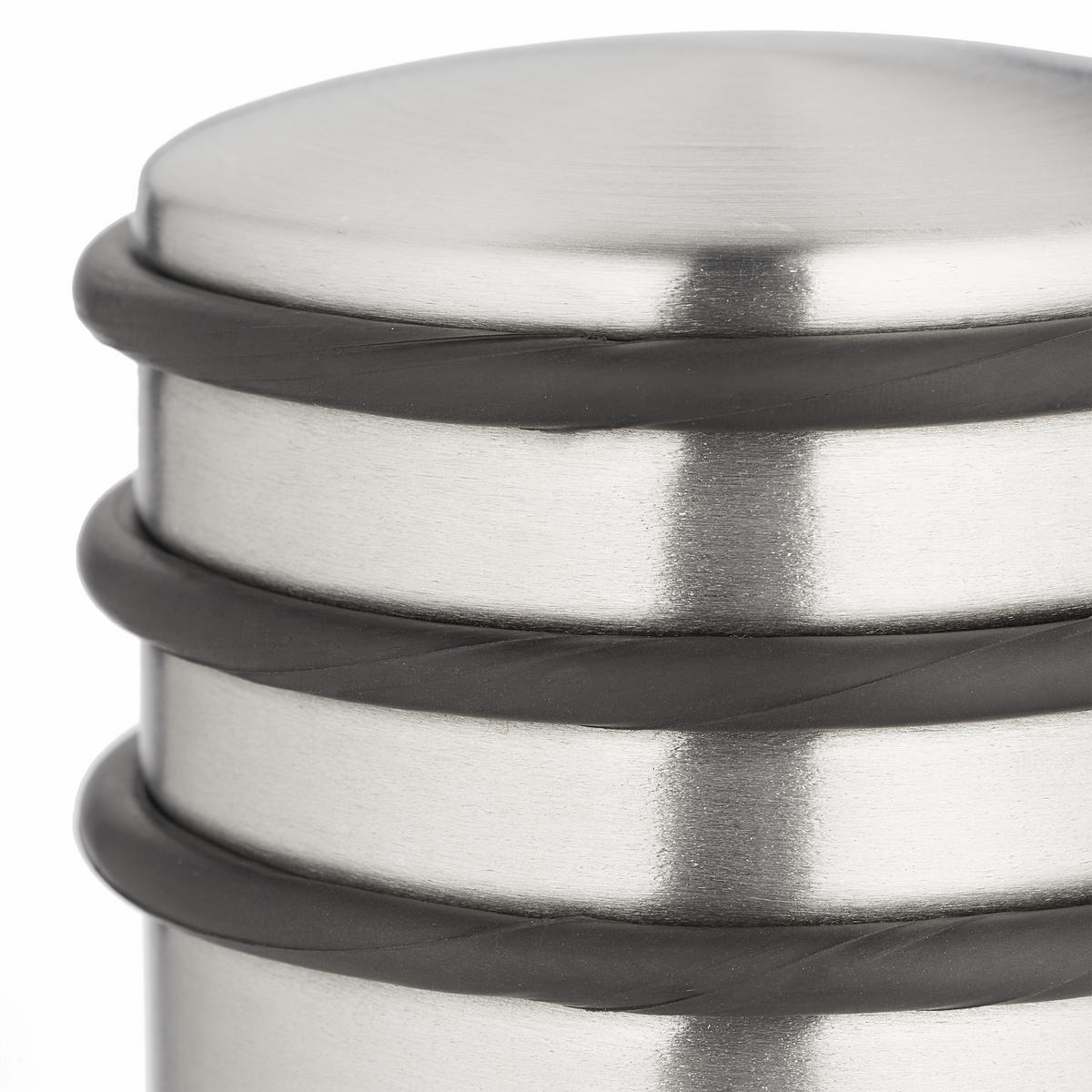 TÜRSTOPPER Silber Schwarz 3er-Set Edelstahl - Silberfarben, Kunststoff/Metall (7/7cm) - Relaxdays