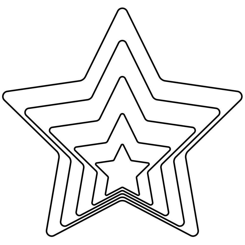AUSSTECHFORM-SET Sterne 5-teilig Silber - Silberfarben, Metall (7.5/1.5/7.5cm) - Orion 