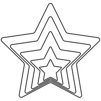 AUSSTECHFORM-SET Sterne 5-teilig Silber - Silberfarben, Metall (7.5/1.5/7.5cm) - Orion 