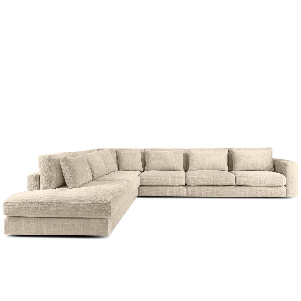 ECKSOFA XL links VERUS - Creme, Holz/Holzwerkstoff (377/328cm) - KONSIMO®