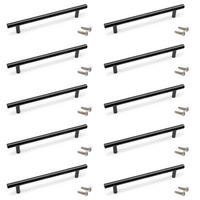 MÖBELGRIFFE Orlando, L210mm, 160mm Achsenabstand, Stahl, Schwarz lackiert 10er-set - Schwarz, Metall (1.2/4/21cm) - EMUCA