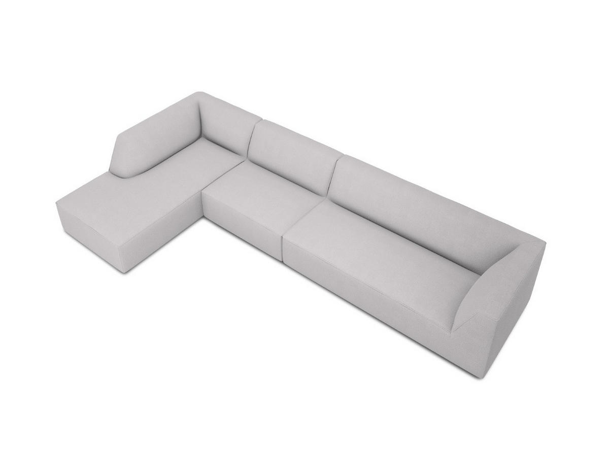 ECKSOFA links Ruby aus strukturiertem Stoff hellgrau 5 Sitzplätze - Hellgrau, Textil (180/366cm) - Micadoni