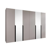 DREHTÜRENSCHRANK Mila II 300 - Kaschmir/Schwarz, Holzwerkstoff/Kunststoff (300/202/52cm) - MIRJAN24