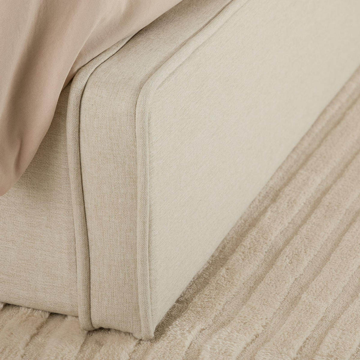 POLSTERBETT MARINI 120x200 cm - Creme, Textil (120/200cm) - IDIMEX