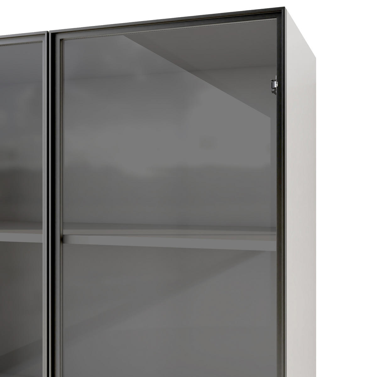 HIGHBOARD 60/40/160 cm in Weiß mit LED-Beleuchtung und 2 Schubladen - Weiß, Holzwerkstoff (60/160/40cm) - Flora Grace