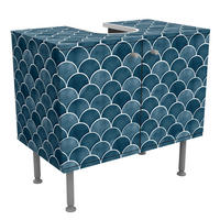 WASCHBECKENUNTERSCHRANK Fischschuppen Fliesen Keramikoptik Dunkelblau 60/55/35 cm - Blau, Holzwerkstoff (60/55/35cm) - Bilderwelten