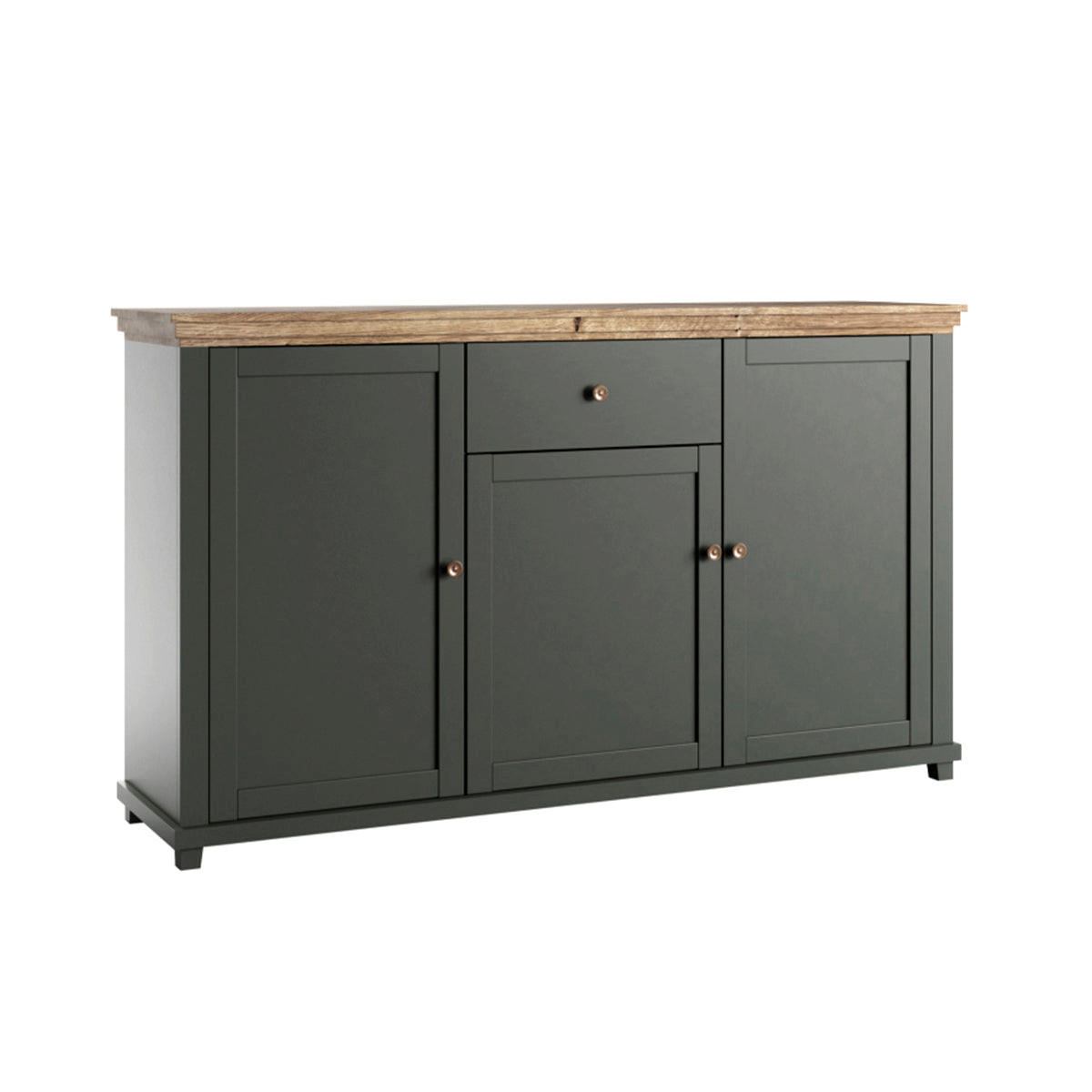 SIDEBOARD Martin Grün und Holz - Grün, Holzwerkstoff (160/93/42cm) - Petits-meubles