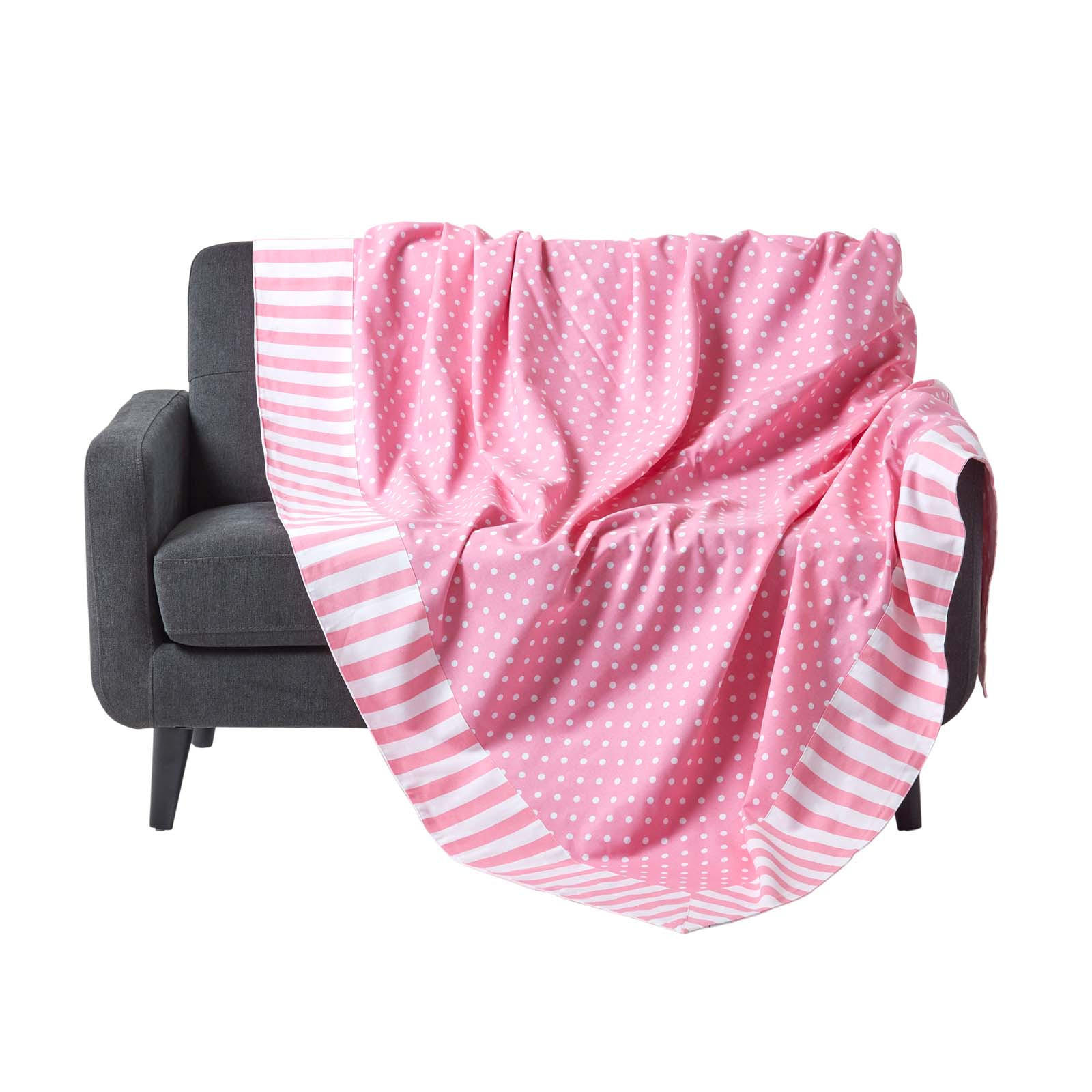 ÜBERWURF 150/200 cm, gepunktet, 100% Baumwolle - Rosa, Textil (150/200cm) - Homescapes