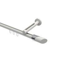 INNENLAUF-GARDINENSTANGEN-SET Siteno Verano 240 cm (geteilt in 2 x 120 cm), 1-läufig, 20 mm Ø Weiß - Chromfarben/Weiß, Metall (240cm) - INTERDECO