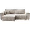 ECKSOFA Pedro mit Schlaffunktion Beige Cord - Beige, Textil (255/153cm) - Bromarkt