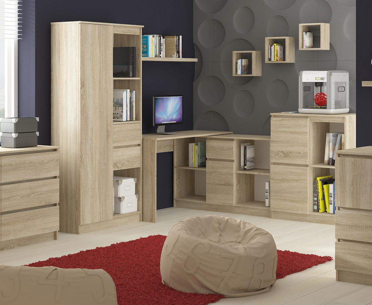 ECKSCHREIBTISCH Sonoma-Eiche 120x126x79 cm - Sonoma Eiche, Holzwerkstoff (126/120/79cm) - Akord