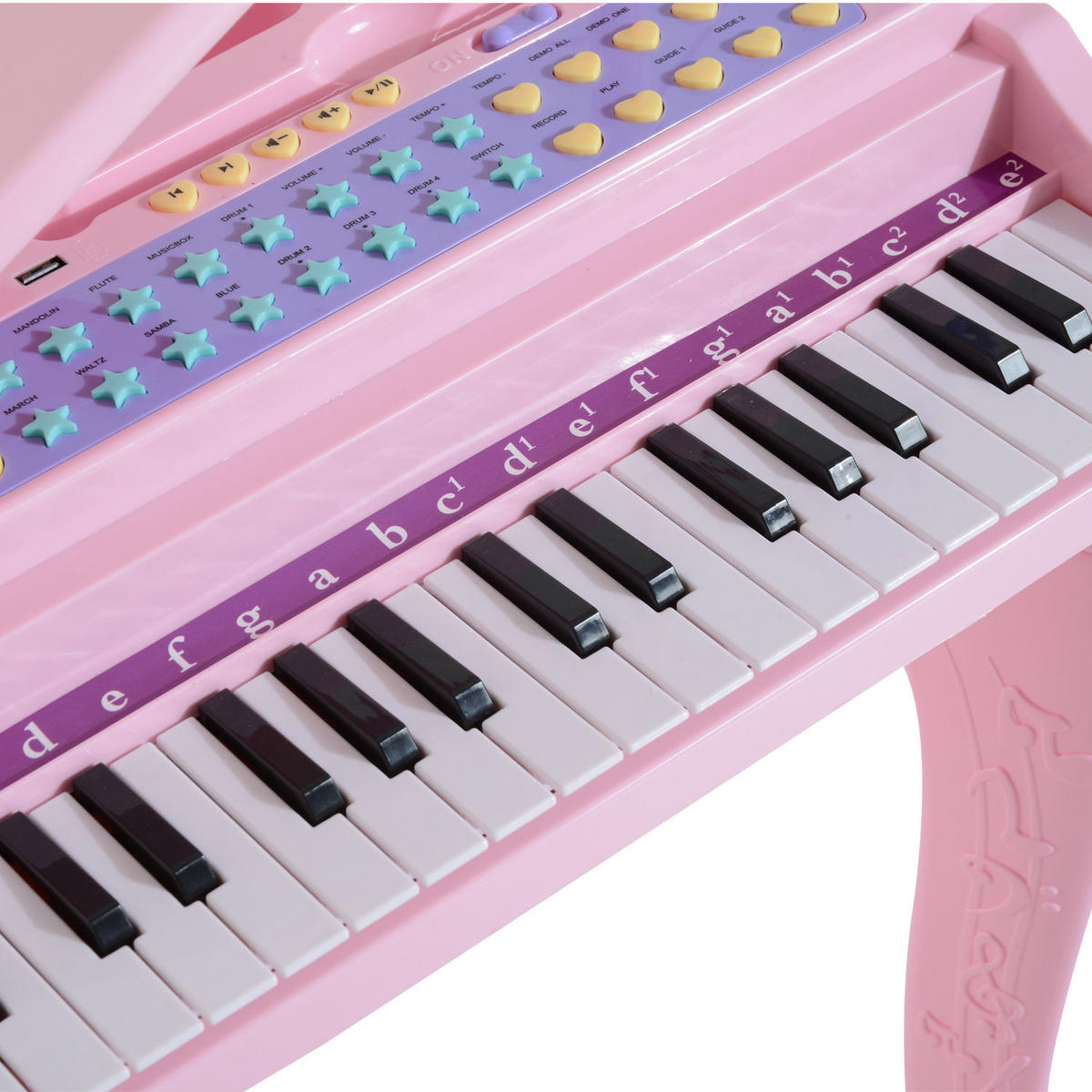 KINDER Klavier Piano - Rosa, Kunststoff (39/69/48cm) - HOMCOM