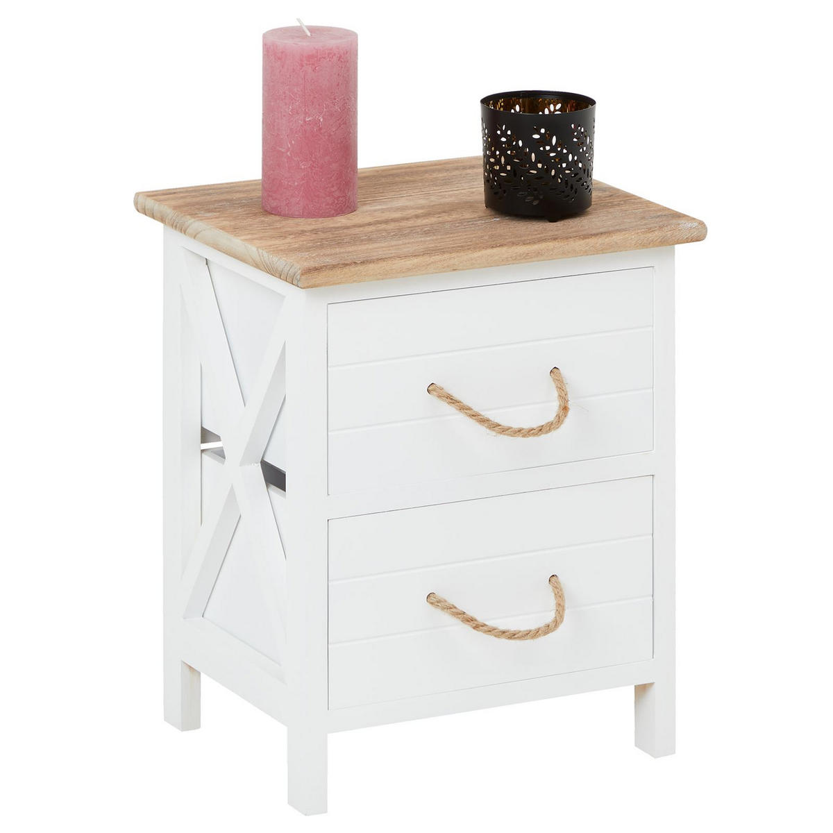 NACHTTISCH PERUGIA - Weiß, Holz (32/40/26cm) - CARO-Möbel