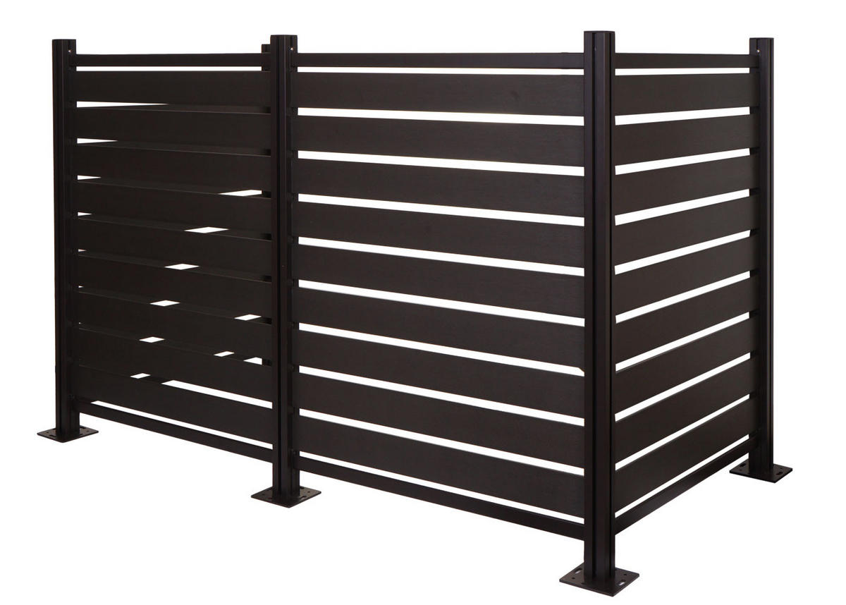 MÜLLTONNEN-ZAUN Alu 130x206x110cm Anthrazit - Anthrazit, Metall (206/130/110cm) - PROREGAL