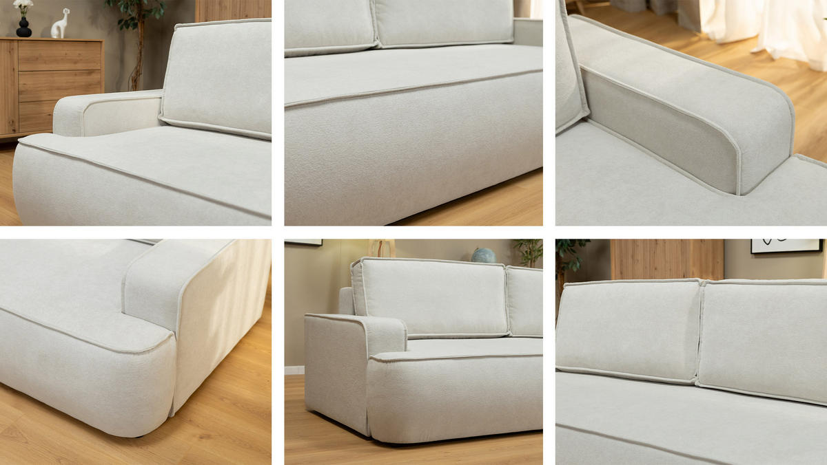 SCHLAFSOFA Mono - Hellbraun/Schwarz, Holz/Kunststoff (248/94/110cm) - MIRJAN24
