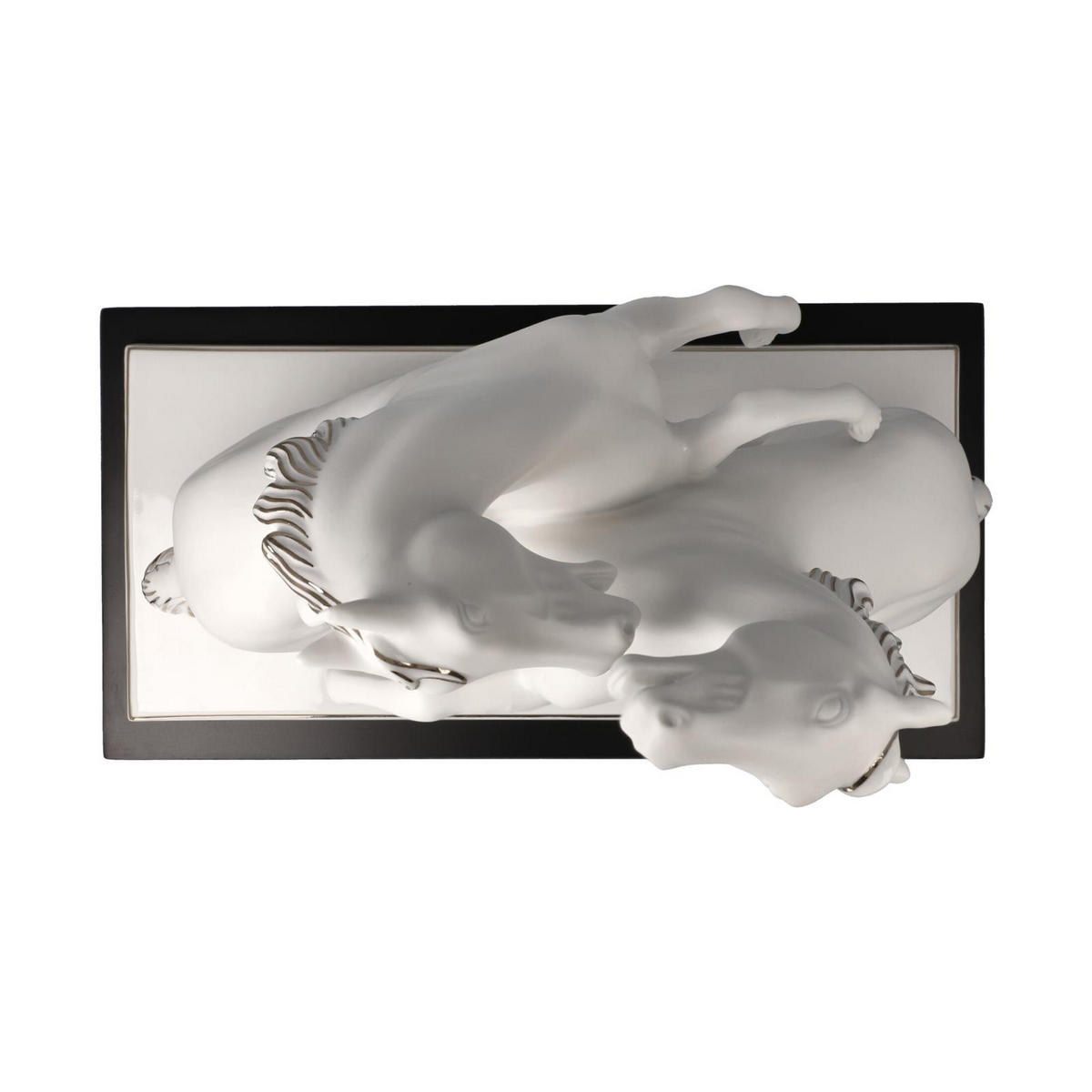 DEKOFIGUR PFERDE ARTISTE ER ALEGRIA Studio 8 Chevaux weiß-silber 32 cm - Silberfarben/Weiß, Keramik (16.5/29/32cm) - Goebel