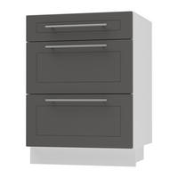 SCHUBLADENUNTERSCHRANK Kvantum D3M/60 60 / 50 / 82cm - Graphitfarben/Weiß, Holz/Holzwerkstoff (60/82/50cm) - Feldmann-Wohnen