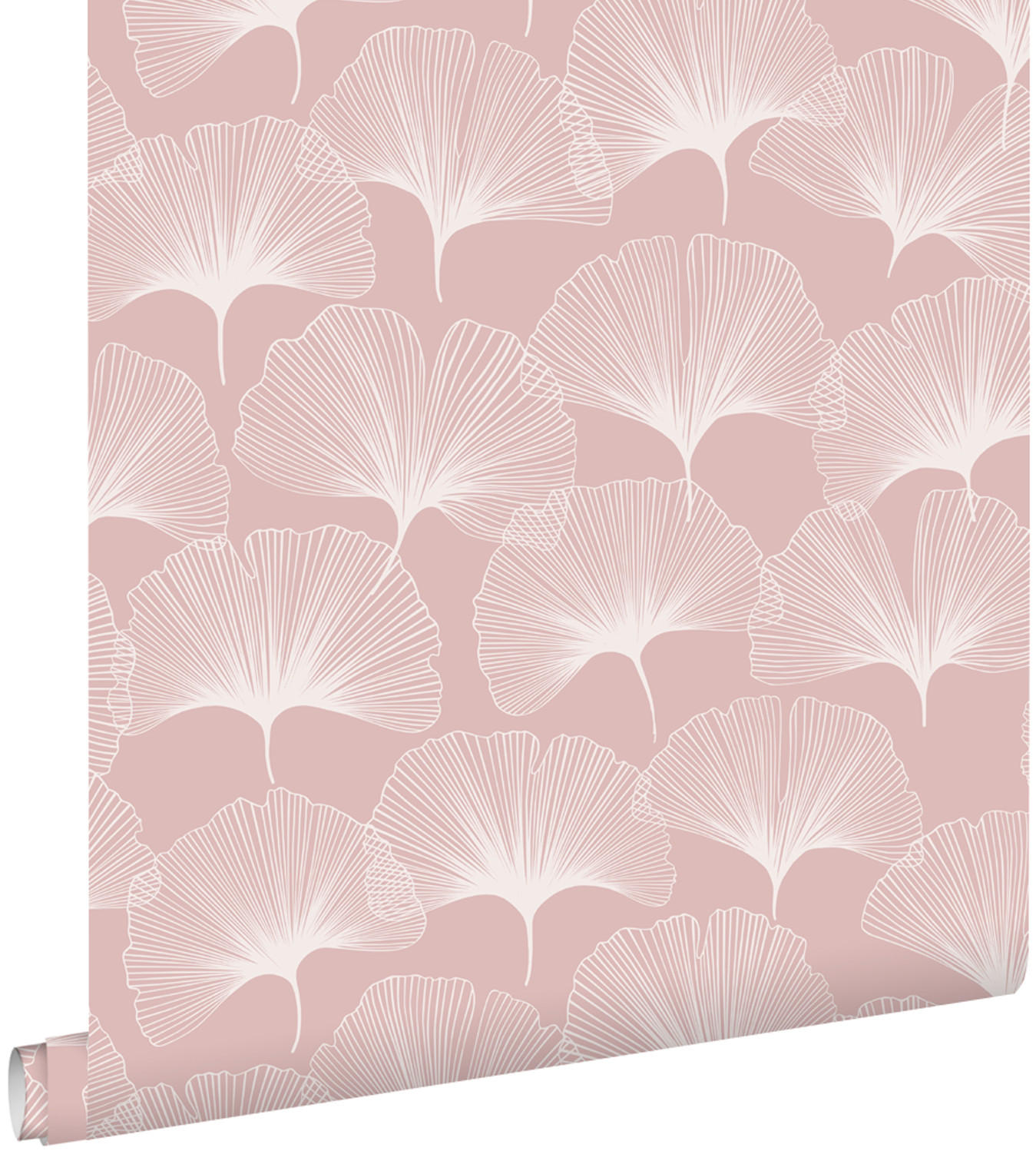 TAPETE Ginkgoblätter 50 x 900 cm - Pink, Papier (50/900cm) - ESTAhome