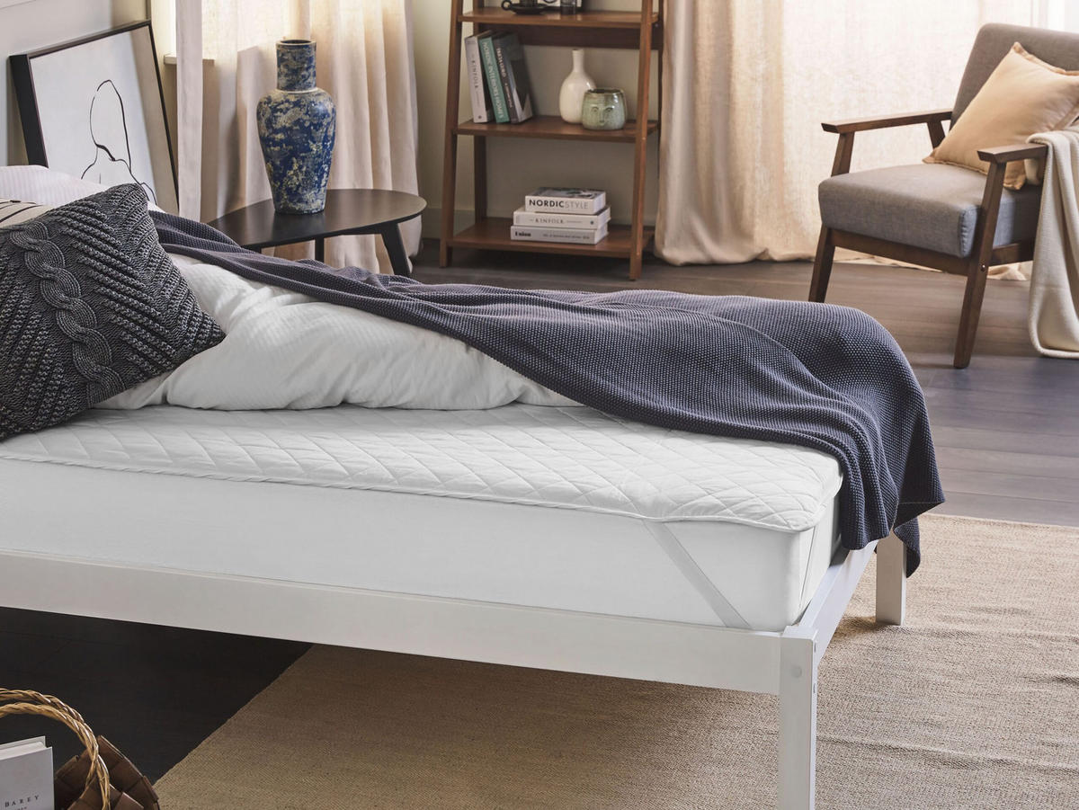 MATRATZENTOPPER 90 x 200 cm Almanzor - Weiß, Naturmaterialen (90/200cm) - Beliani
