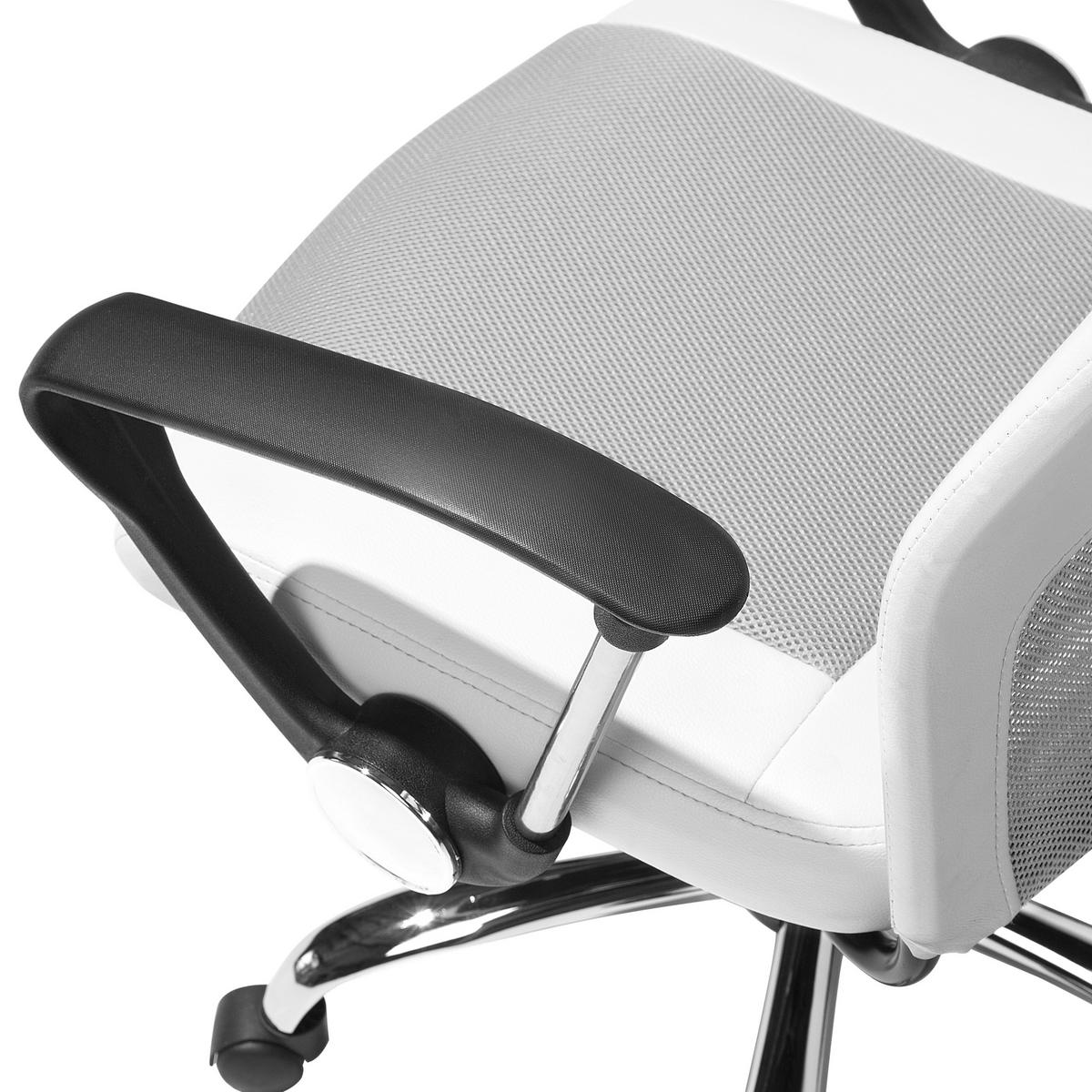 BÜROSTUHL Kunstleder Weiß Pioneer - Weiß, Kunststoff/Textil (63/118/63cm) - Beliani
