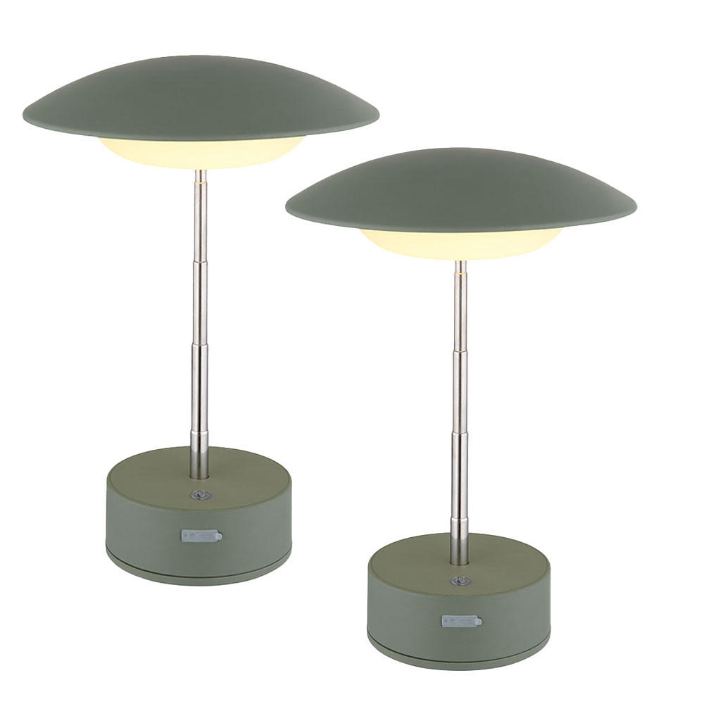 LED TISCHLEUCHTE Grün Opal 2er Set - Grün, Metall (18/18/26cm) - Globo Lighting