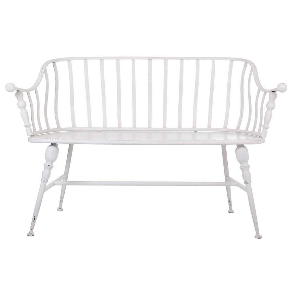 BANK 128x53x86 cm - Weiß, Metall (128/86/53cm) - Wanderlust