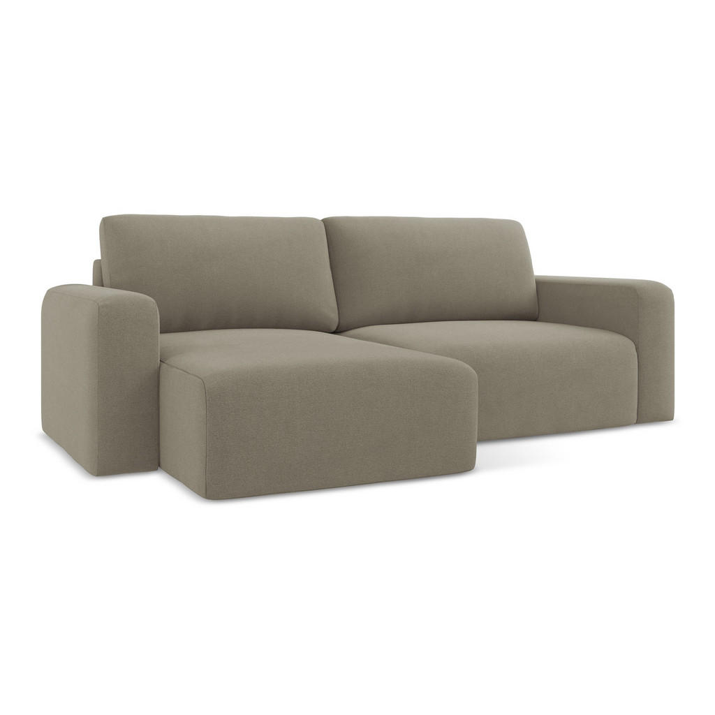 Thumbnail - Makamii Ecksofa, Cappuccino, Textil, 3-Sitzer, Füllung: Schaumstoff, L-Form, Ottomane links, 244x149 cm, Made in EU, Woh...