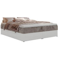 BOXSPRINGBETT TRAVIT ZERO 140/200 - Hellbraun Cord - Topper T25 - H3 - Hellbraun/Schwarz, Kunststoff/Textil (140/200cm) - MKS