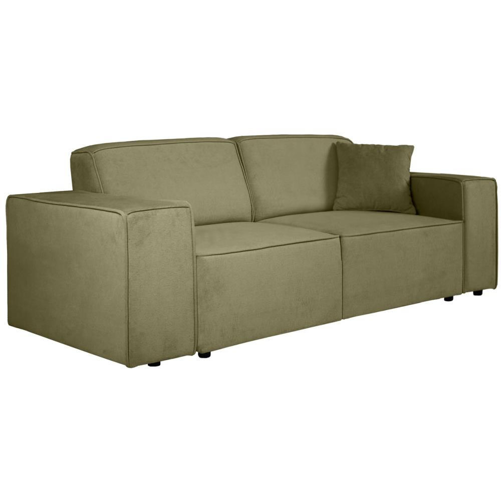 3-SITZER SOFA Pedro ohne Schlaffunktion grün - Schwarz/Grün, Textil (215/75/88cm) - Beautysofa