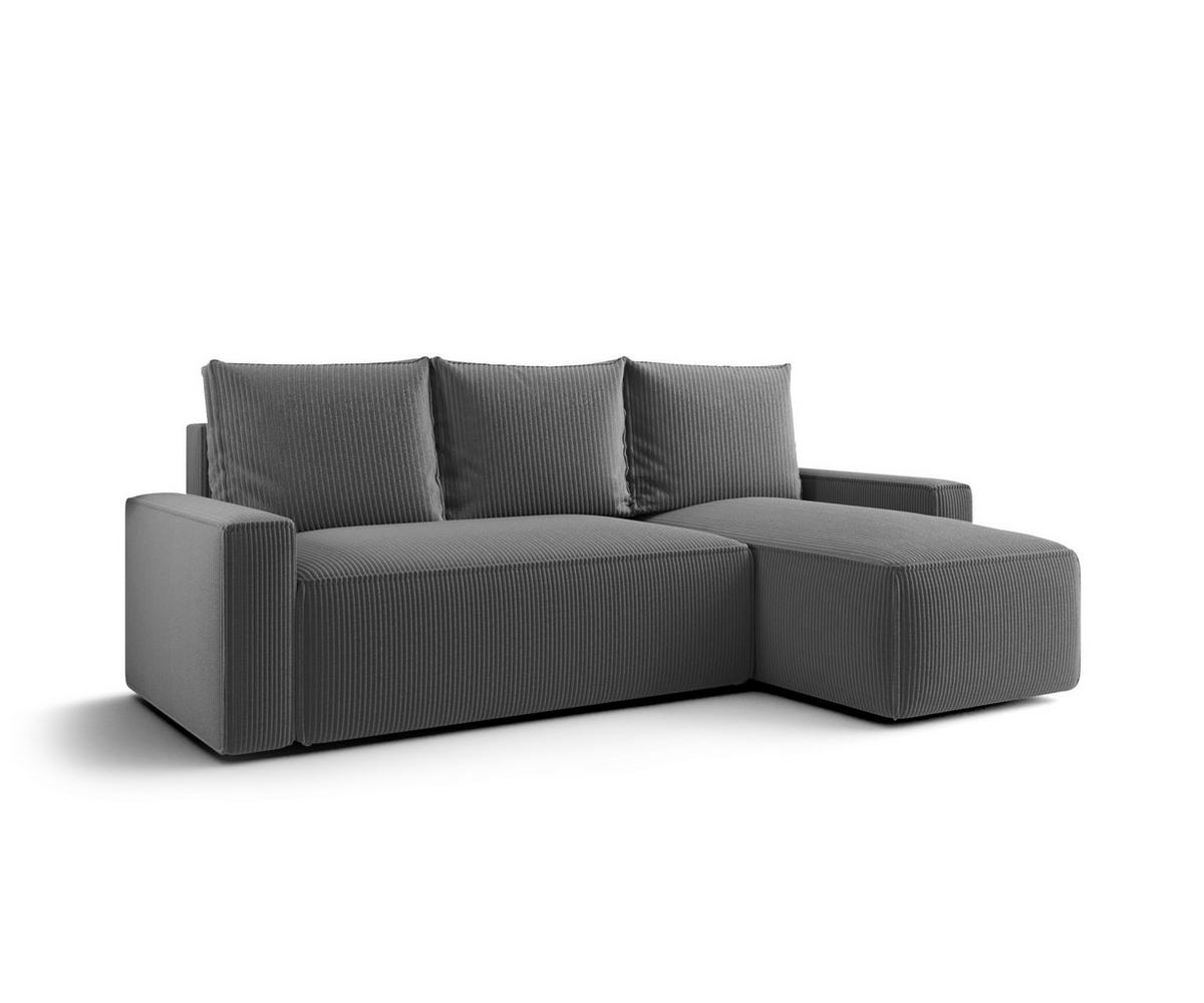 ECKSOFA mit Schlaffunktion SAVIO Poso 60 Rechts - Grau, Textil (232/140cm) - Bedante